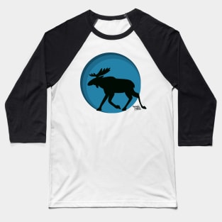 Moose on the run in Finland Baseball T-Shirt